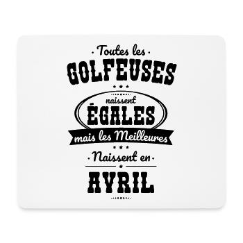 Golfeuses égales meilleures naissent en Avril - Tapis de souris (format paysage) - blanc - Devant