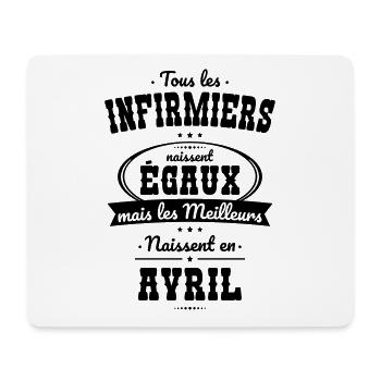 Infirmiers égaux meilleurs naissent en Avril - Tapis de souris (format paysage) - blanc - Devant