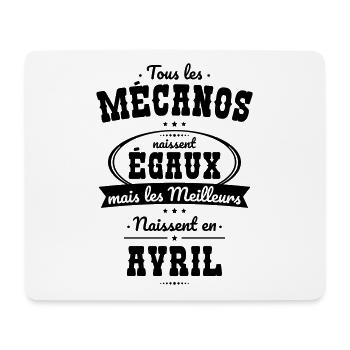 Mécanos égaux meilleurs naissent en Avril - Tapis de souris (format paysage) - blanc - Devant