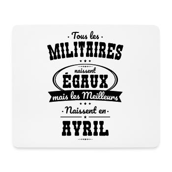 Militaires égaux meilleurs naissent en Avril - Tapis de souris (format paysage) - blanc - Devant