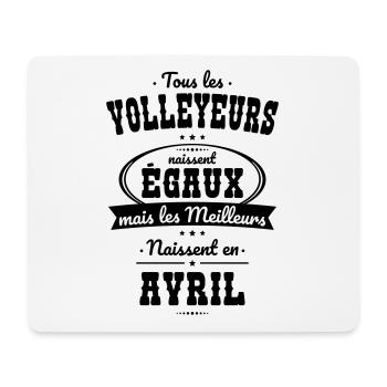 Volleyeurs égaux meilleurs naissent en Avril - Tapis de souris (format paysage) - blanc - Devant