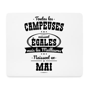 Campeuses égales meilleures naissent en Mai - Tapis de souris (format paysage) - blanc - Devant