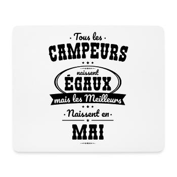 Campeurs égaux meilleurs naissent en Mai - Tapis de souris (format paysage) - blanc - Devant