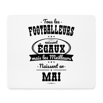 Footballeurs égaux meilleurs naissent en Mai - Tapis de souris (format paysage) - blanc - Devant