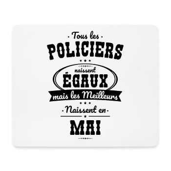 Policiers égaux meilleurs naissent en Mai - Tapis de souris (format paysage) - blanc - Devant