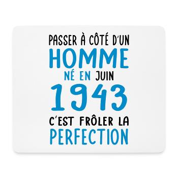 Anniversaire 81 ans - Né en Juin 1943 - Tapis de souris (format paysage) - blanc - Devant