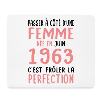 Anniversaire 60 ans - Née en Juin 1963 - Tapis de souris (format paysage) - blanc - Devant
