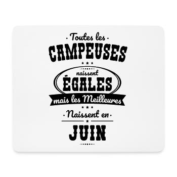 Campeuses égales meilleures naissent en Juin - Tapis de souris (format paysage) - blanc - Devant