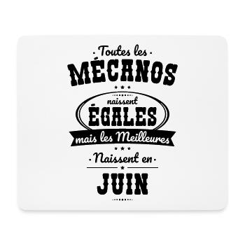 Mécanos égales meilleures naissent en Juin - Tapis de souris (format paysage) - blanc - Devant