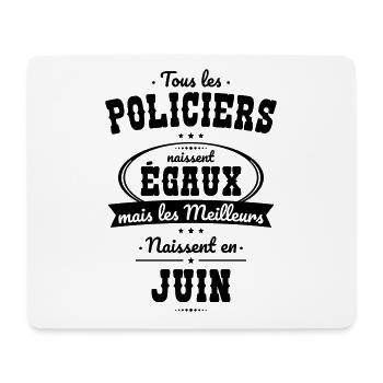 Policiers égaux meilleurs naissent en Juin - Tapis de souris (format paysage) - blanc - Devant