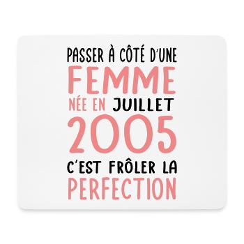 Anniversaire 20 ans - Née en Juillet 2005 - Tapis de souris (format paysage) - blanc - Devant