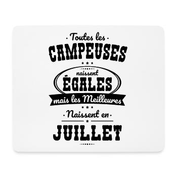 Campeuses égales meilleures naissent en Juillet - Tapis de souris (format paysage) - blanc - Devant