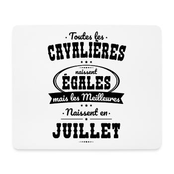 Cavalières égales meilleures naissent en Juillet - Tapis de souris (format paysage) - blanc - Devant