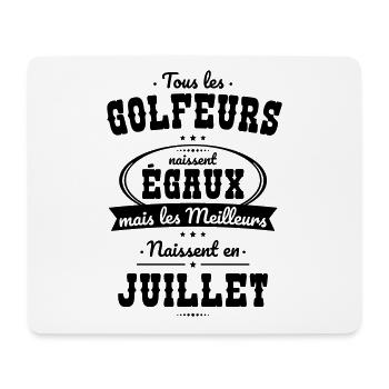 Golfeurs égaux meilleurs naissent en Juillet - Tapis de souris (format paysage) - blanc - Devant