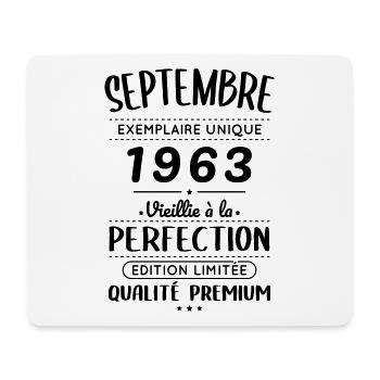 Anniversaire 60 ans - Septembre 1963 Perfection - Tapis de souris (format paysage) - blanc - Devant