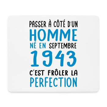 Anniversaire 81 ans - Né en Septembre 1943 - Tapis de souris (format paysage) - blanc - Devant