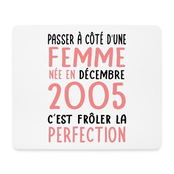 Anniversaire 20 ans - Née en Décembre 2005 - Tapis de souris (format paysage) - blanc - Devant