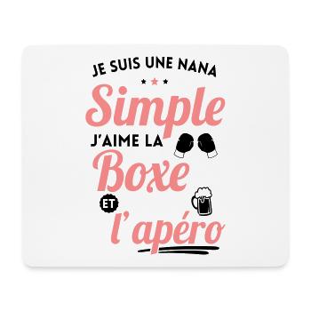 Je suis une nana simple j'aime la boxe et l'apéro - Tapis de souris (format paysage) - blanc - Devant