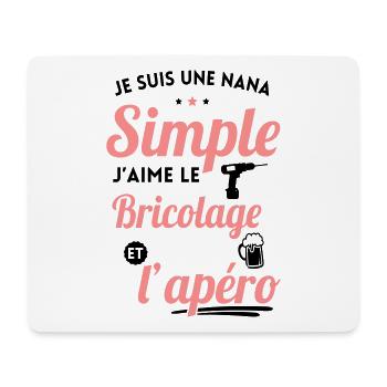Nana simple aime le bricolage et l'apéro - Tapis de souris (format paysage) - blanc - Devant