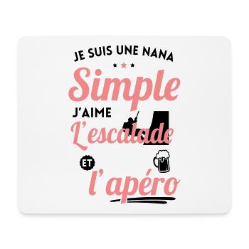 Nana simple aime l'escalade et l'apéro - Tapis de souris (format paysage) - blanc - Devant