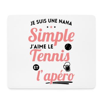 Je suis une nana simple j'aime tennis et apéro - Tapis de souris (format paysage) - blanc - Devant
