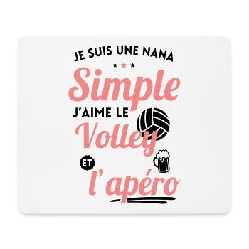 Nana simple j'aime le volley et l'apéro - Tapis de souris (format paysage) - blanc - Devant