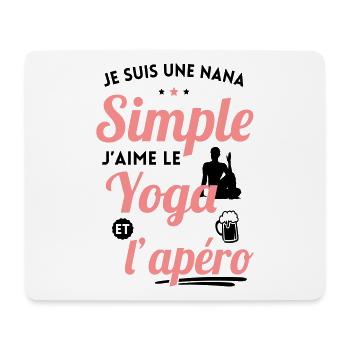 Je suis une femme simple j'aime le yoga et l'apéro - Tapis de souris (format paysage) - blanc - Devant
