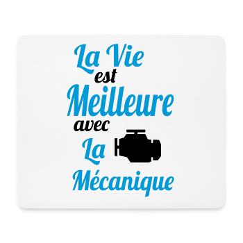 La vie est meilleure avec la Mécanique - Cadeau - Tapis de souris (format paysage) - blanc - Devant