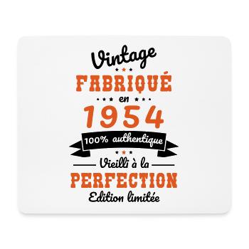 Anniversaire 70 ans - Vintage 1954 - Tapis de souris (format paysage) - blanc - Devant