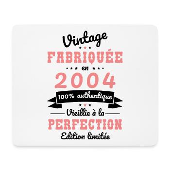 Anniversaire 20 ans - Vintage 2004 - Tapis de souris (format paysage) - blanc - Devant