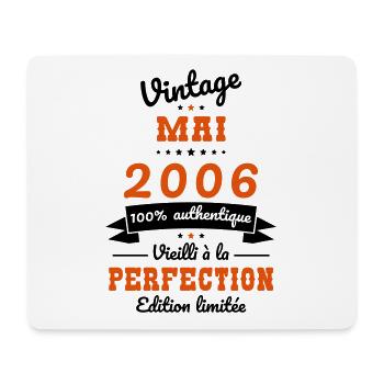 18th Birthday - Vintage - May 2006 - Mouse Pad (horizontal) - white - Front