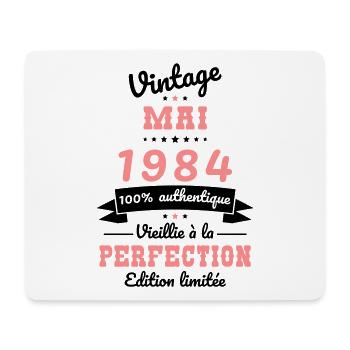 40-jähriges Jubiläum - Jahrgang - Mai 1984 - Mousepad (Querformat) - Weiß - Vorne