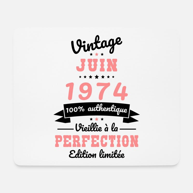 50 Jubiläum - Jahrgang - Juni 1974 - Mousepad (Querformat) - Weiß
