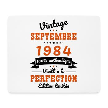 Anniversaire 40 ans - Vintage - Septembre 1984 - Tapis de souris (format paysage) - blanc - Devant