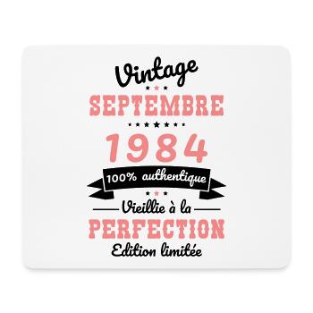 Anniversaire 40 ans - Vintage - Septembre 1984 - Tapis de souris (format paysage) - blanc - Devant