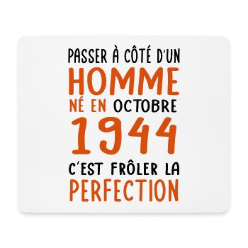 80th Birthday - Born in October 1944 - Mouse Pad (horizontal) - white - Front