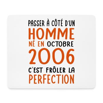 18th birthday - Born in October 2006 - Mouse Pad (horizontal) - white - Front
