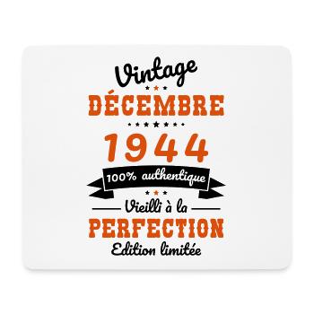 80 Years Anniversary - Vintage - December 1944 - Mouse Pad (horizontal) - white - Front