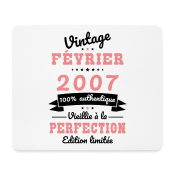 18th Birthday - Vintage - February 2007 - Mouse Pad (horizontal) - white - Front