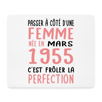 70th birthday - Born in March 1955 - Mouse Pad (horizontal) - white - Front