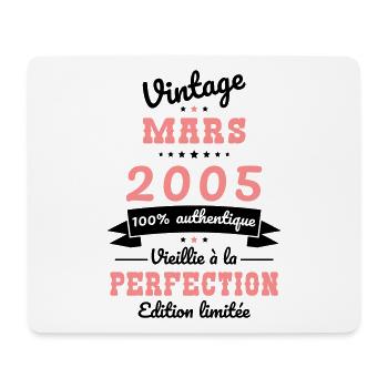 Anniversaire 20 ans - Vintage - Mars 2005 - Tapis de souris (format paysage) - blanc - Devant