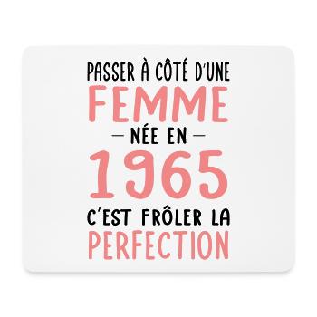 Anniversaire 60 ans - Née 1965 Frôler perfection - Tapis de souris (format paysage) - blanc - Devant