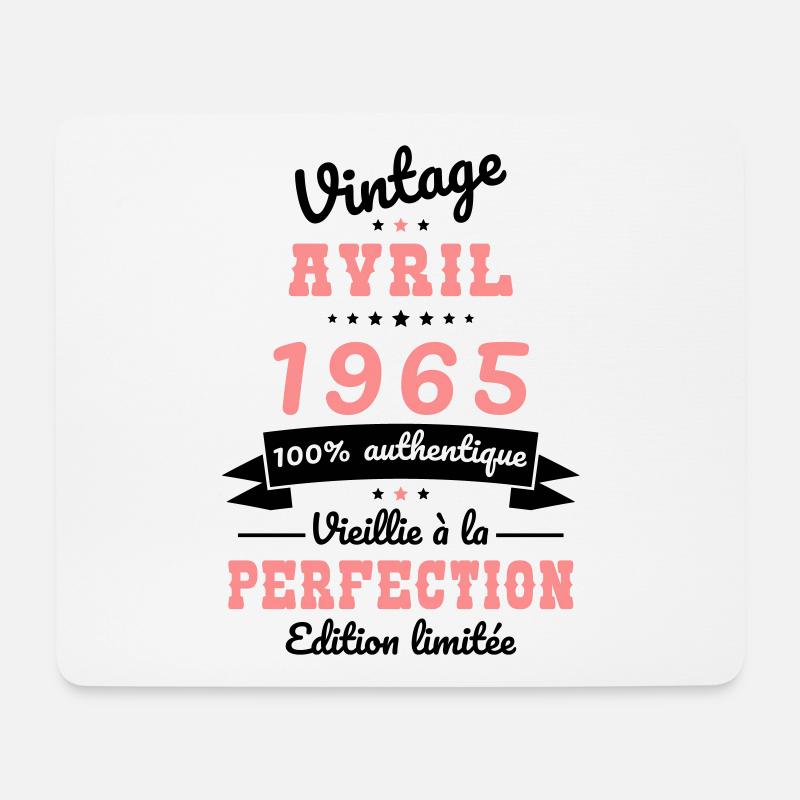 60. Geburtstag - Jahrgang - April 1965 - Mousepad (Querformat) - Weiß