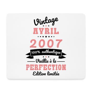 Anniversaire 18 ans - Vintage - Avril 2007 - Tapis de souris (format paysage) - blanc - Devant