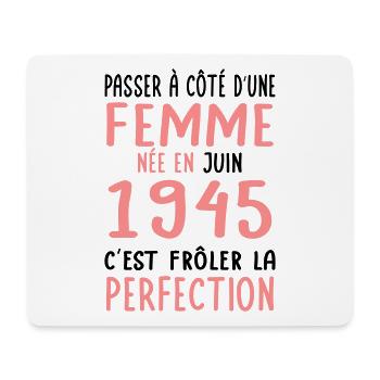 80. Geburtstag - geboren im Juni 1945 - Mousepad (Querformat) - Weiß - Vorne