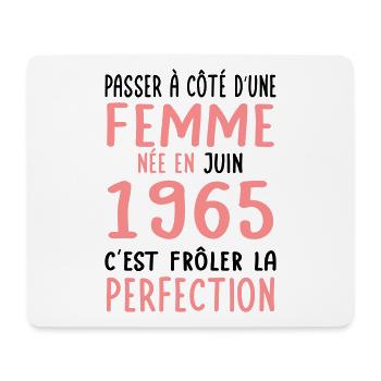 Anniversaire 60 ans - Née en Juin 1965 - Tapis de souris (format paysage) - blanc - Devant