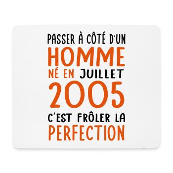 Anniversaire 20 ans - Né en Juillet 2005 - Tapis de souris (format paysage) - blanc - Devant