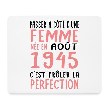 80. Geburtstag - geboren im August 1945 - Mousepad (Querformat) - Weiß - Vorne