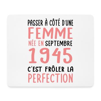 80. Geburtstag - geboren im September 1945 - Mousepad (Querformat) - Weiß - Vorne