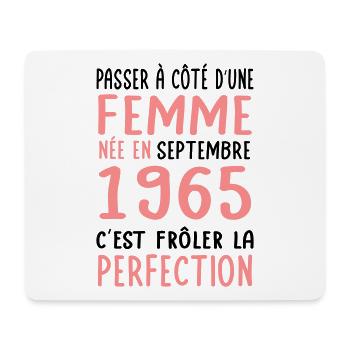 Anniversaire 60 ans - Née en Septembre 1965 - Tapis de souris (format paysage) - blanc - Devant
